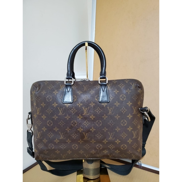 LOUIS VUITTON Monogram Macassar Porte-Documents Jour Bag - Picture 2 of 11